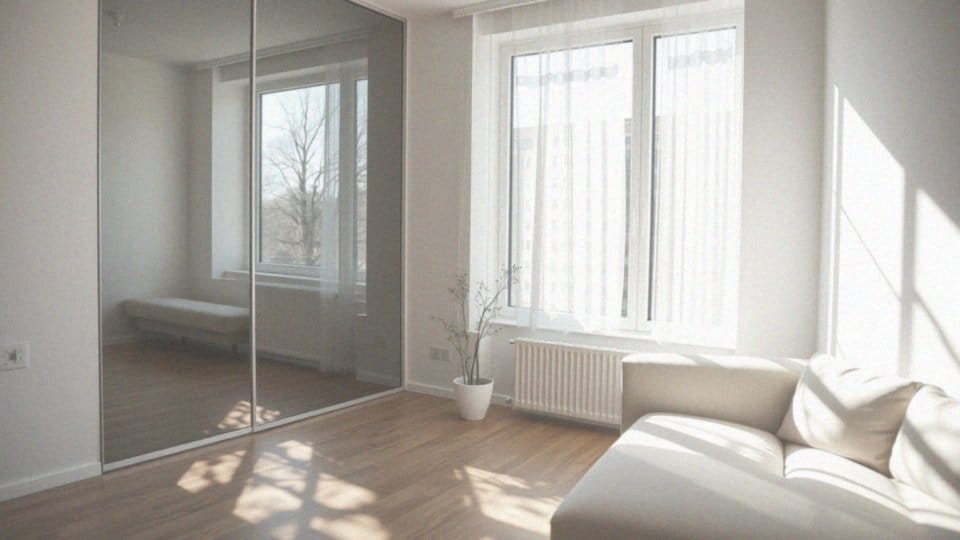 Jakie są efekty lustra w oknie na ilość naturalnego światła w pomieszczeniu?